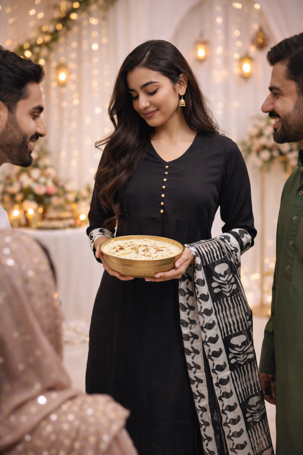 black solid cotton kurta set with printed dupatta black solid cotton kurta set with printed dupatta