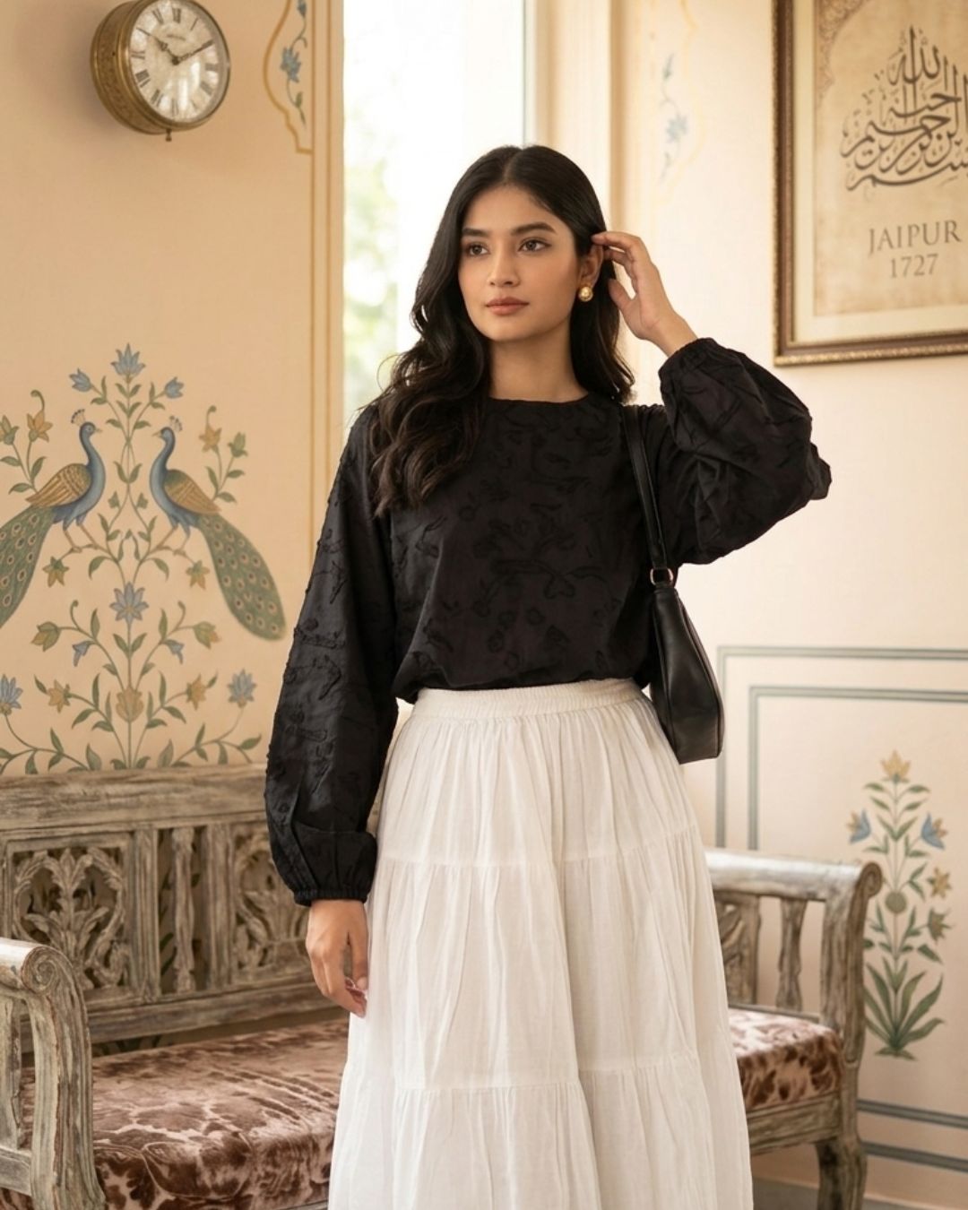 black chikankari embroidered cotton top black chikankari embroidered cotton top