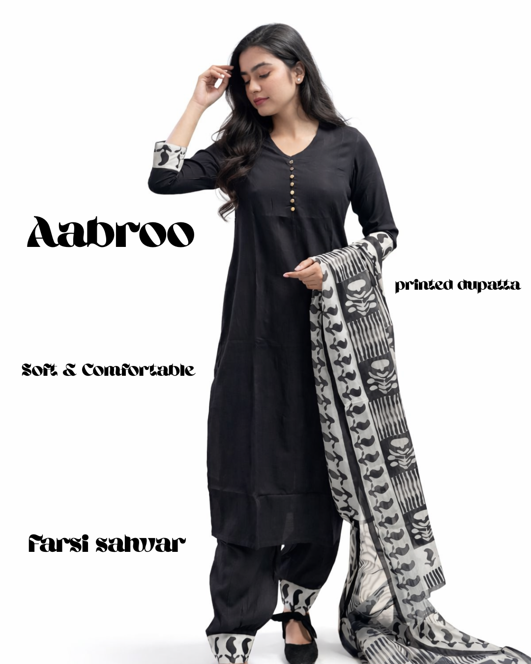 black solid cotton kurta set with printed dupatta black solid cotton kurta set with printed dupatta