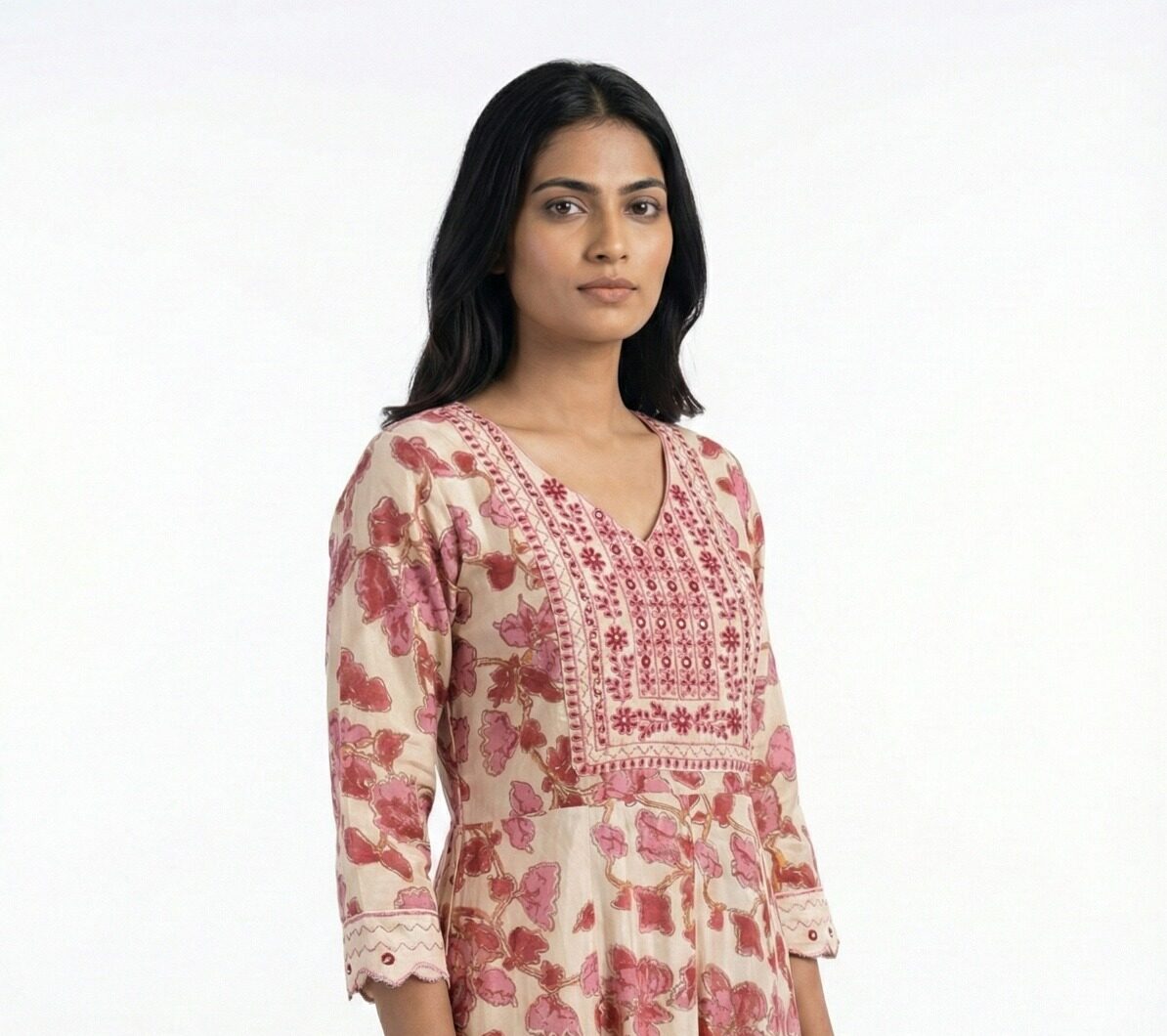 anakali suit 1pink2 Nazaakat Anarkali Kurti - Image 2
